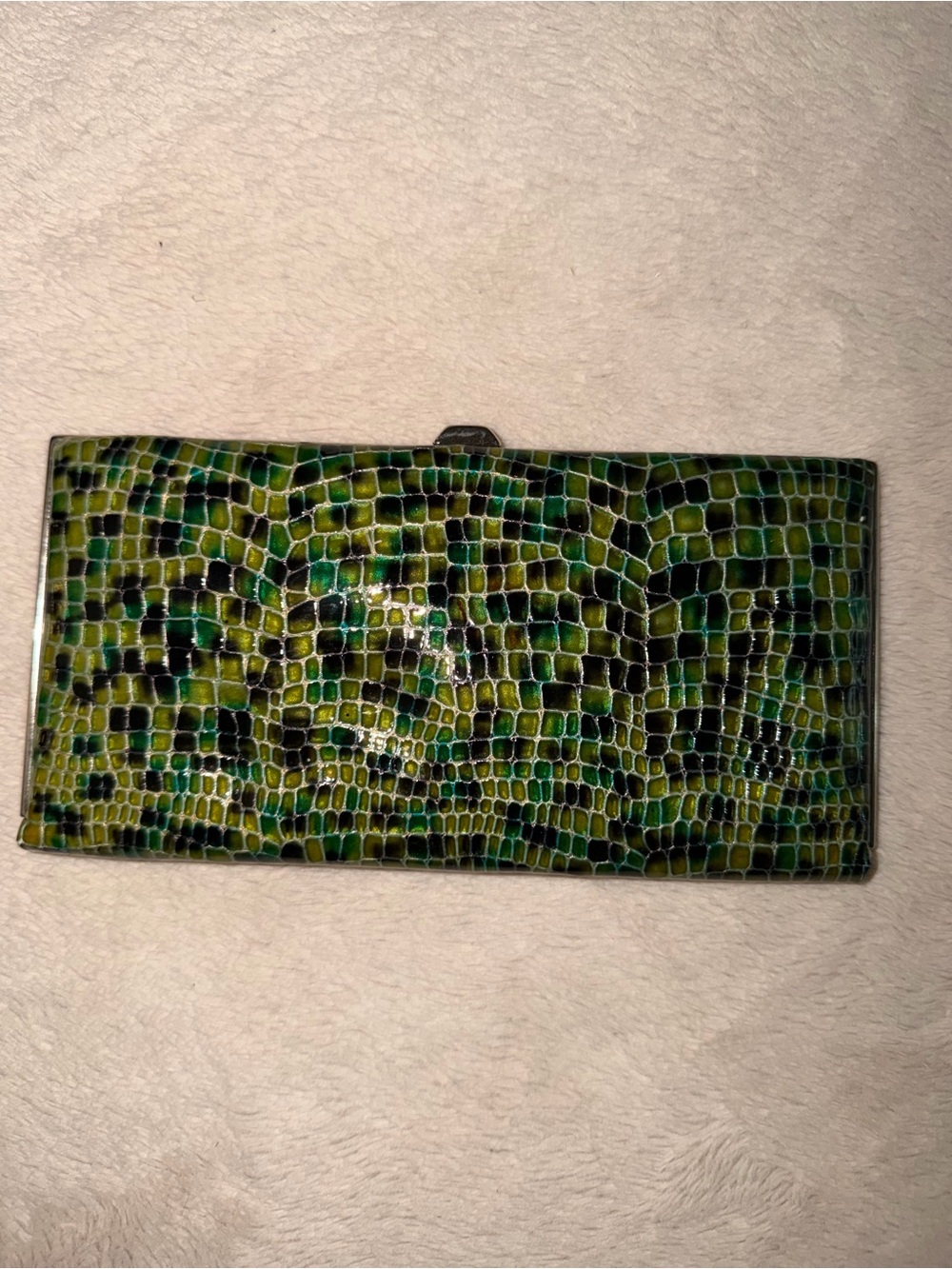 Vintage Y2K Lodis Green Frame clutch Wallet